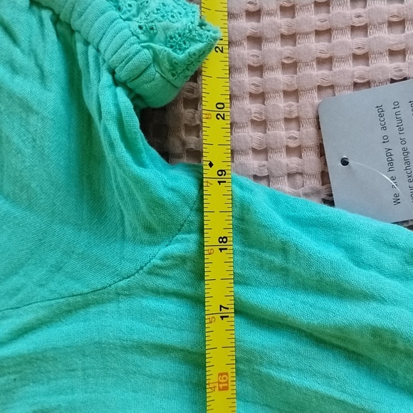 NWT Nordstrom Rack Seafoam Green Sundress with Puff Sleeves and V-Neck - Picture 7 of 10